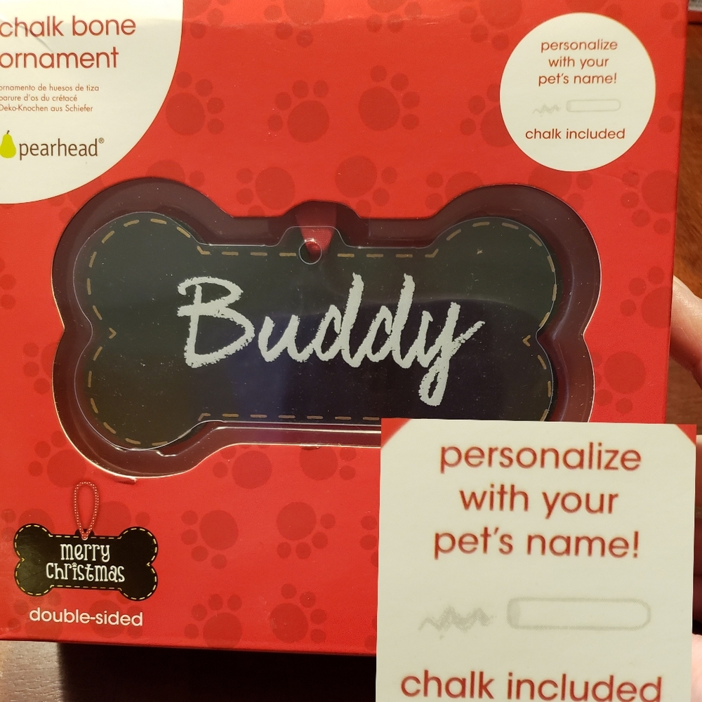 🎄Chalk Board Bone Ornament